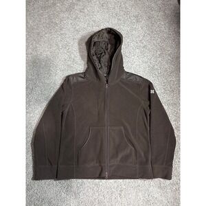 Y2K Authentic Clothing Company Brown Fleece Full Zip Quilted Lined Hoodie XL